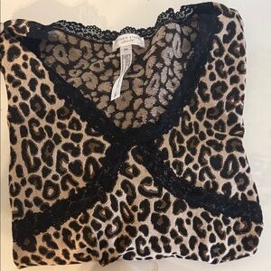 Altar'd State Leopard Lace Trim Tank - Brown & Black